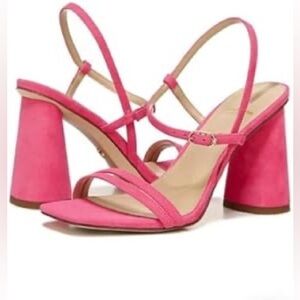 Sam Edelman Kit Dahlia Square Toe Slingback Cylindrical Block Heel Sandal Size 9